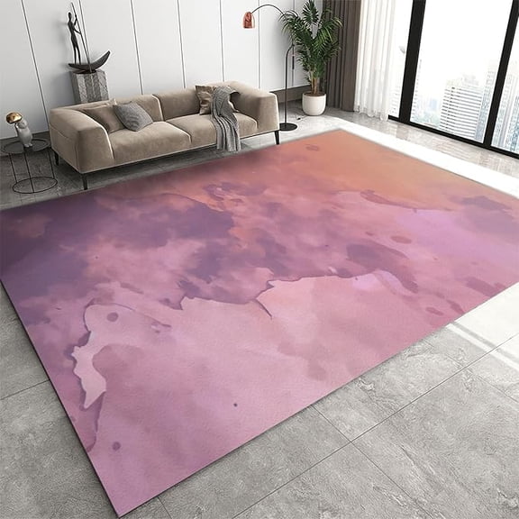 Pink Watercolor Marble Texture Area Rug, Retro Gradient Dreamy Art Home Decor Rugs, Washable Breathable Durable Carpet for Room Sofa Living Room Mat Bedroom Home Decor Floor Mat 2 x 3ft