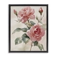 thumbnail image 1 of Stupell Industries Pink Watercolor Roses and Buds Black Framed Floater Canvas Wall Art, design by Petal Prints Design, 1 of 9