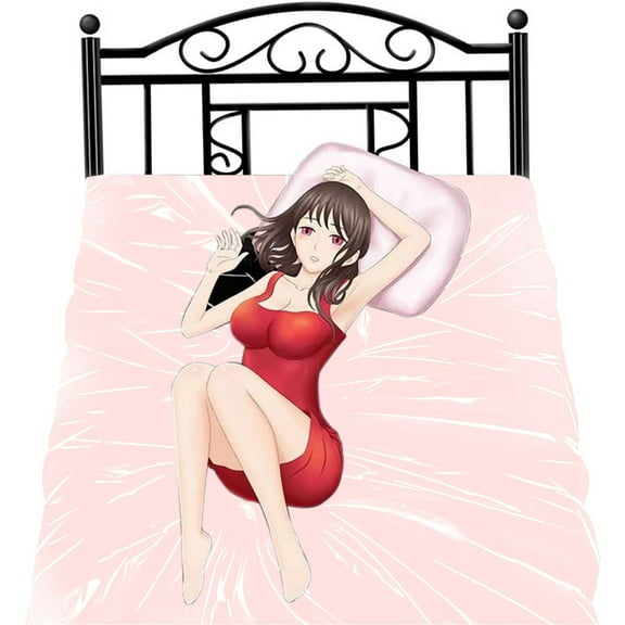 Pink Waterproof Play Sheet,Mess Proof Mattress Cover,for Adults and Couples