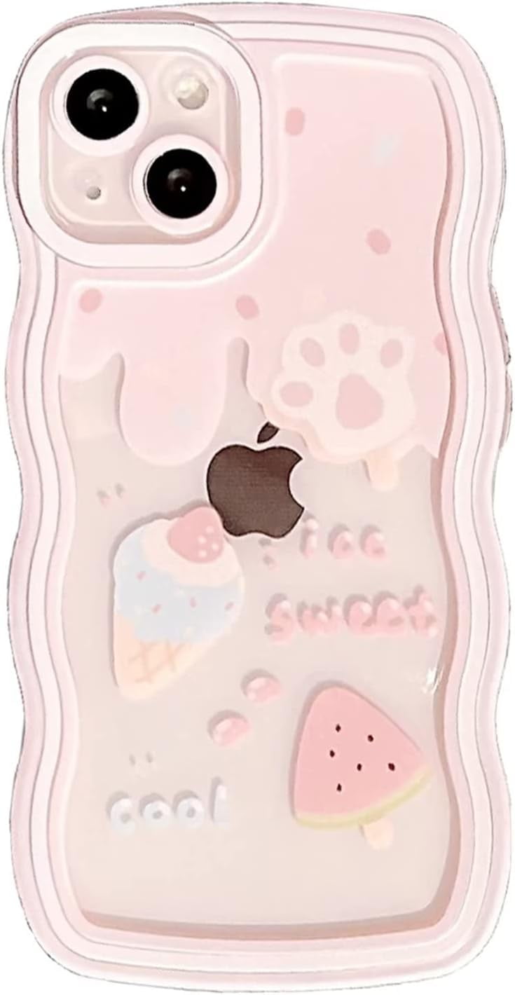 e-bay-　エトープ×サーモンピンク　iPhone11pro 3D Pink Strawberry Soft Phone Case For iPhone 7/8 Plus XS XR