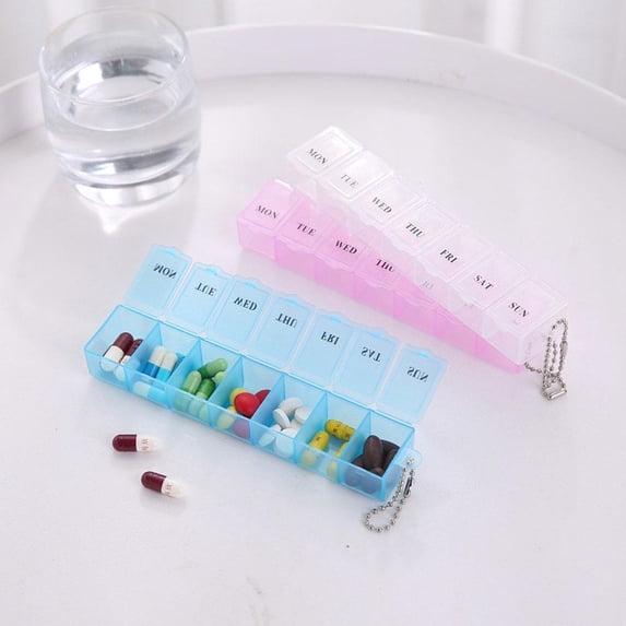 Pink Weekly Pill Box Travel Box Tablet Holder Medicine Dispenser Boxe Prof