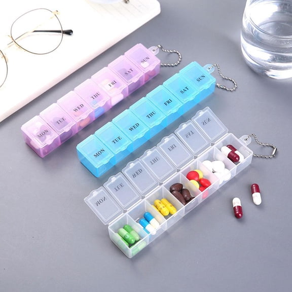 Pink Weekly Pill Box Travel Box Tablet Holder Medicine Dispenser Boxe Prof