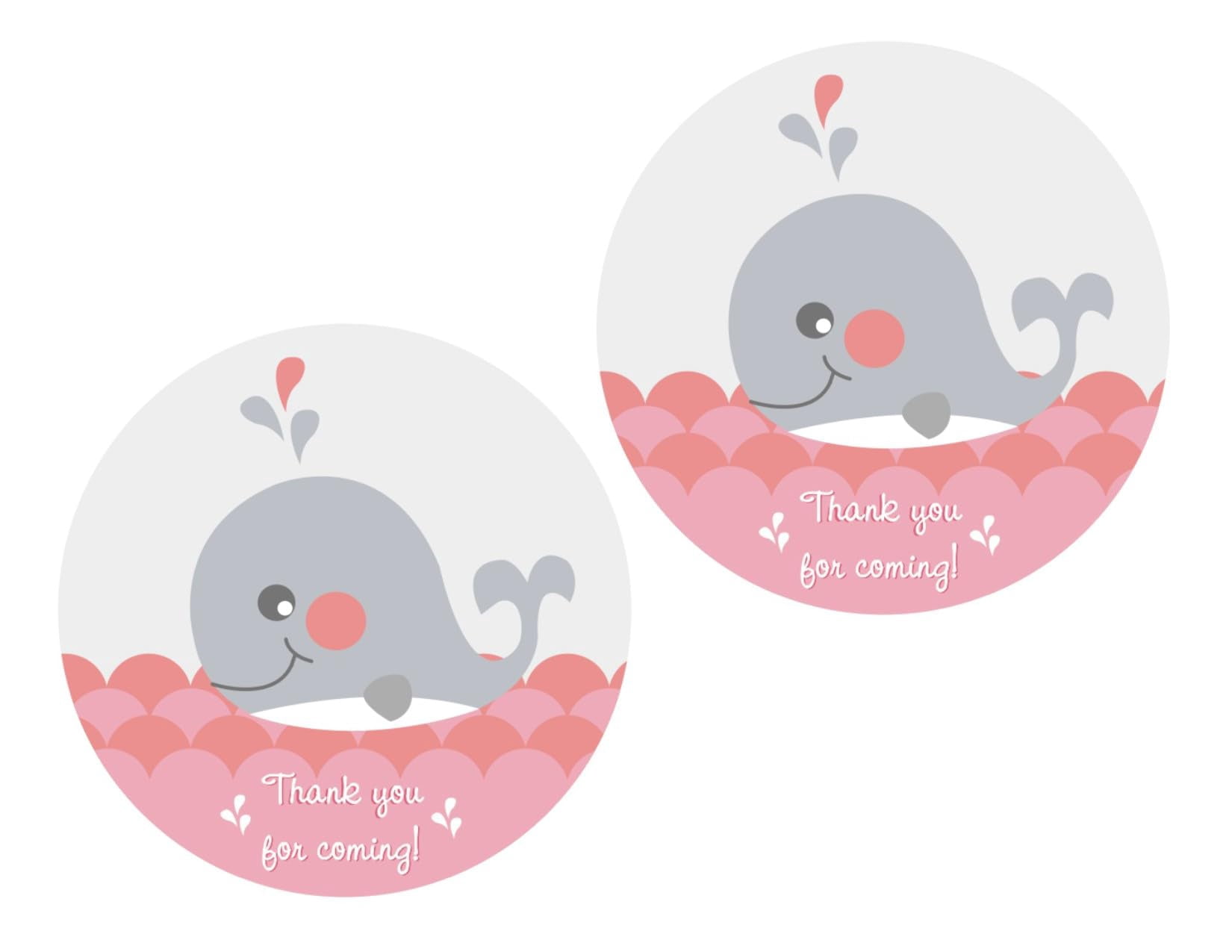 Pink Whale Thank You Stickers 24 Pcs For Girls Ocean Animals Birthday pink-whale-thank-you-stickers-24-pcs-for-girls-ocean-animals-birthday