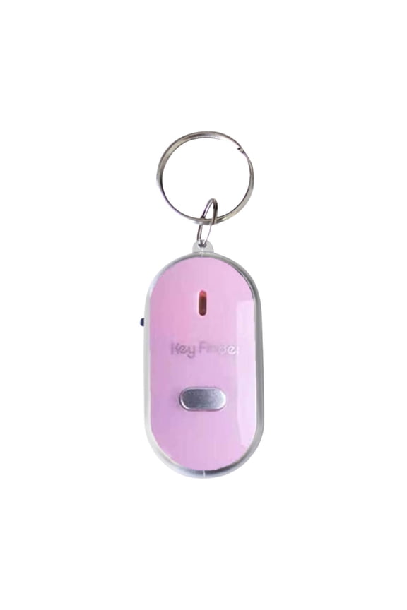Pink Whistle Sound Activated Key Finder With Led Light Keychain Locator Device Remote Control Pink