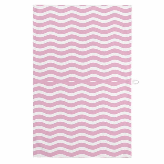 Pink White 1 Pack Kitchen Towel, Water Absorbent Dish Towel, Modern Abstract Waves Water Ripple Striped Decorative Hand Towels - Quick Drying Cloth for Cooking Baking, 18x28 Inch