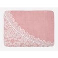 thumbnail image 1 of Pink and White Bath Mat, Lace Old Fashioned Border on Pink Color Wedding Theme Feminine Print, Non-Slip Plush Mat Bathroom Kitchen Laundry Room Decor, 29.5 X 17.5 Inches, Pale Pink White, Ambesonne, 1 of 2