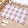 thumbnail image 1 of Pink White Buffalo Check 2x3 Door Mat Rug, Farmhouse Plaid Modern Geometric Non-Skid Rubber Backing Large Rectangle Rugs - Living Room Bedroom Home Office, Indoor Floor Mat Carpets Washable Rug, 1 of 9