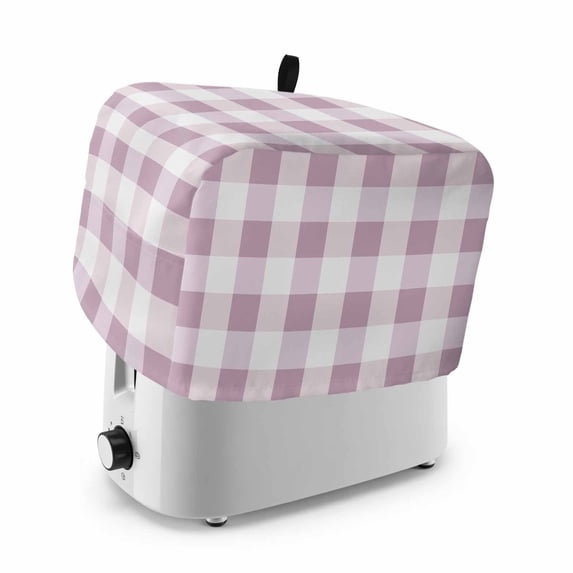 Pink White Buffalo Check Toaster Cover 4 Slice, Farmhouse Plaid Modern Geometric Dustproof Bakeware Oven Protector with Top Hook, Waterproof Small Kitchen Appliance Toasters Dust Cover, 12"x11"x8"