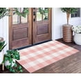 thumbnail image 1 of Pink and White Buffalo Outdoor Rug 24''x51''Checkered Plaid Front Porch Rug Cotton Woven Machine Washable Door Mat Outdoor for Layered Doormat Hello Welcome Door Mat Kitchen Farmhouse Entryway, 1 of 16