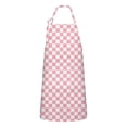 thumbnail image 1 of Pink and White Checkerboard Pattern Apron-Garden Aprons for Women with Pockets-Cotton Linen Waterproof Kitchen Cooking Gardening Aprons Adjustable for Kitchen,Cooking,BBQ and Salon 33x27 Inch, 1 of 7