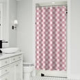 thumbnail image 1 of Pink and White Checkerboard Pattern Shower Curtain 36"x72" ,Bathroom Decorative Shower Curtains Set with 12 Hooks,Modern Waterproof Washable Shower Curtain, 1 of 6