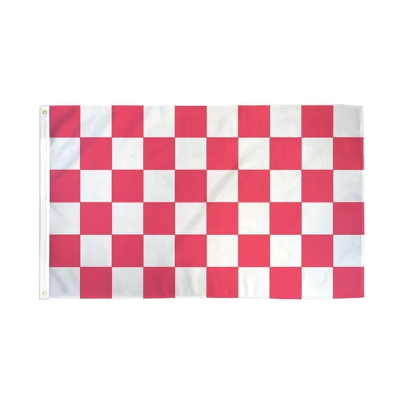 Pink & White Checkered Flag 3x5ft Poly