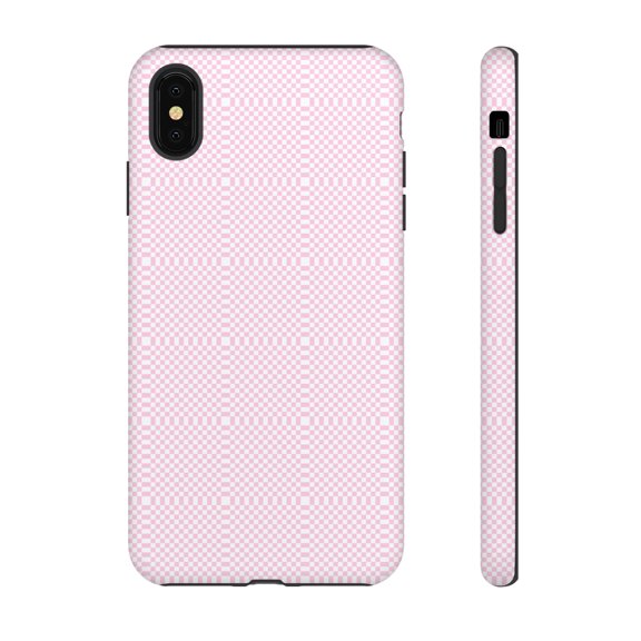 Pink & White Checkered Shape Tough iPhone 15 Case-iPhone-iPhone Case