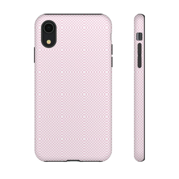 Pink & White Checkered Shape Tough iPhone 15 Case-iPhone-iPhone Case