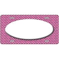 thumbnail image 1 of Pink White Chevon White Center Oval Metal Novelty License Plate 7" x 4" Motorcycle, 1 of 2