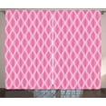 thumbnail image 1 of Ambesonne Pink and White Curtains 2 Panel Set, Pastel Ogee Line, 108" x 108", Pink Pale Pink and White, 1 of 3