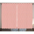 thumbnail image 1 of Ambesonne Pink and White Curtains 2 Panel Set, Romance and Love, 108" x 63", Coral and White, 1 of 3