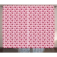 thumbnail image 1 of Ambesonne Pink and White Curtains 2 Panel Set, Pinkish Hearts, 108" x 90", Pink Cream Magenta, 1 of 3