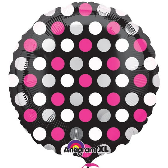 Pink & White Dots 18 inch Balloon