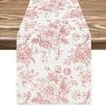 thumbnail image 1 of Pink White Flower Table Runner Wildfloral Kitchen Dining Table Decoration Floral Table Cover for Indoor Outdoor Home Party Table Decor Supplies, 13 x 72 Inch, 1 of 6