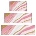 thumbnail image 1 of Pink White Gold Marble Pattern Kitchen Rugs Sets Of 3,Kitchen Runner Rugs Non Skid Washable,Decorative Kitchen Floor Mats for Kitchen,Sink,Laundry,17"x30"+ 17"x47" + 17"x59", 1 of 6