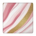 thumbnail image 1 of Pink White Gold Marble Pattern Square Fitted Tablecloth with Elastic Edge,Square Table Cover,Washable Elastic Table Cover for Home Kitchen Party Decor 34"x34", 1 of 6