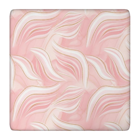 Pink White Gold Marble Pattern Square Fitted Tablecloth with Elastic Edge,Square Table Cover,Washable Elastic Table Cover for Home Kitchen Party Decor 36"x36"