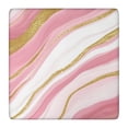 thumbnail image 1 of Pink White Gold Marble Pattern Square Fitted Tablecloth with Elastic Edge,Square Table Cover,Washable Elastic Table Cover for Home Kitchen Party Decor 36"x36", 1 of 6