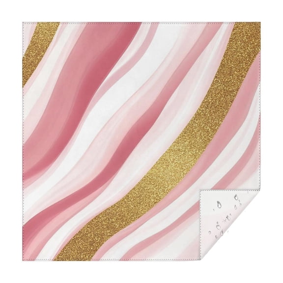 Pink White Gold Marble Pattern Square Tablecloth,Waterproof Square Table Cover,Wipeable Spillproof Washable Table Cover for Home Kitchen Party Decor 52"x52"(132x132cm)