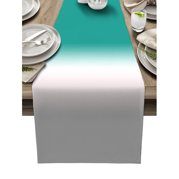 Pink White Grey Gradient Ombre Table Runner Home Wedding Table Flag Mat Centerpieces Decoration Party Dining Long Tablecloth