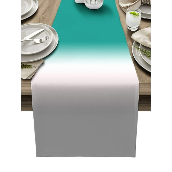 Pink White Grey Gradient Ombre Table Runner Home Wedding Table Flag Mat Centerpieces Decoration Party Dining Long Tablecloth
