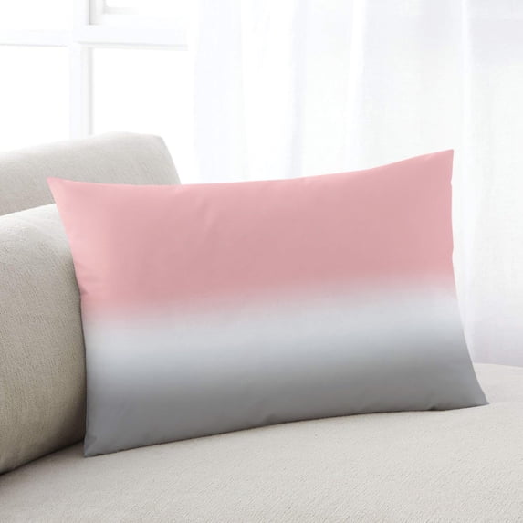 Pink White Grey Ombre Queen Size Pillow Cover, Pillowcase Protectors with Zipper, Breathable Decorative Throw Pillow Case Cover, Modern Abstract Aesthetics Pillow Shams for Couch Sofa 20x30Inch