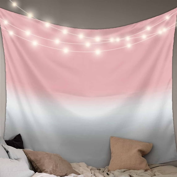 Pink White Grey Ombre Tapestry for Bedroom Wall Hanging Tapestry, Modern Abstract Aesthetics Ceiling Backdrop Tapestries Poster Blanket Wall Decor for Teens Room Living Room Dorm 55" x 73"