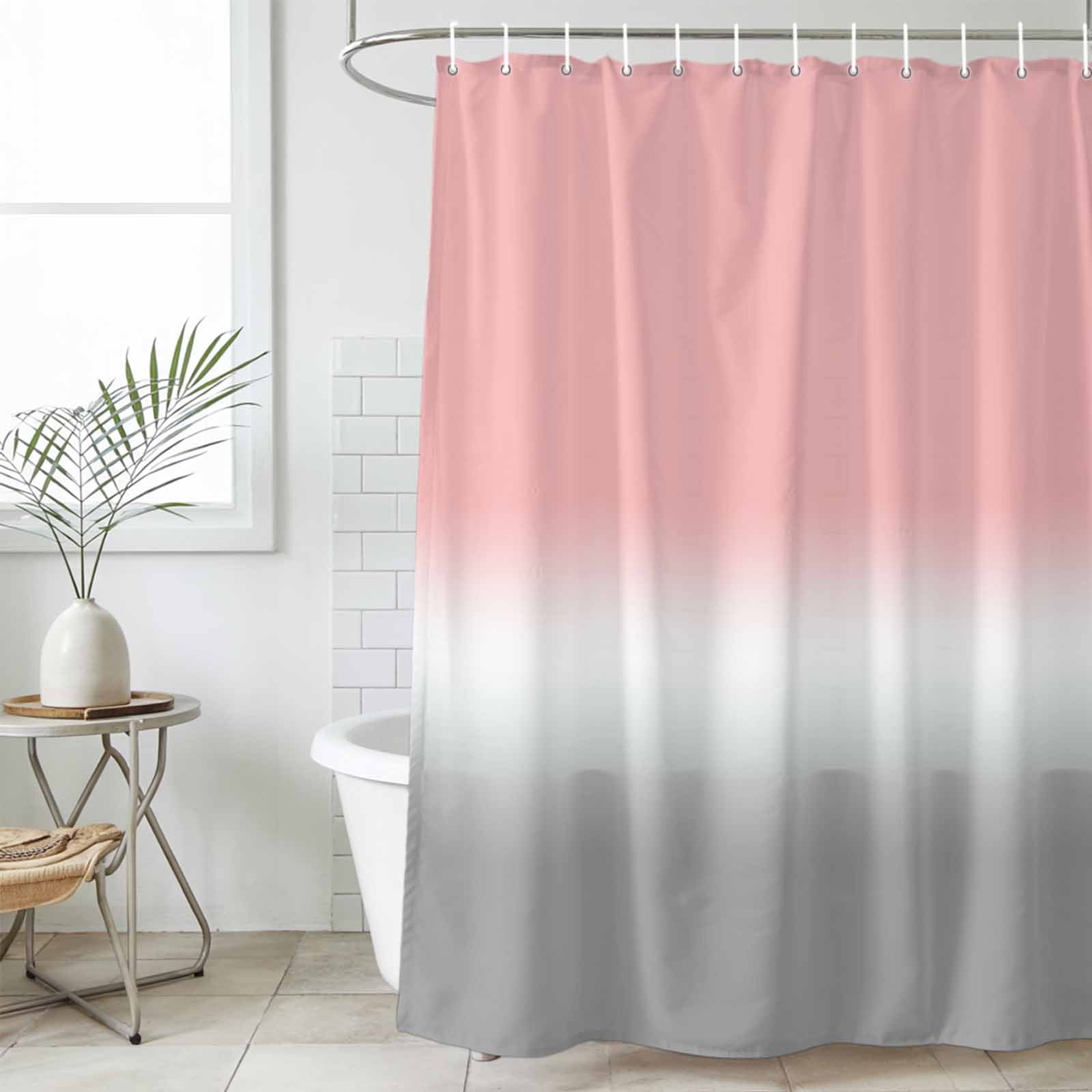 Pink And Grey Shower Curtainnull