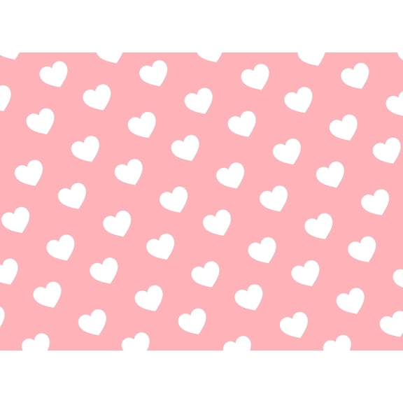 Pink & White Hearts, Love, Valentines Pattern Edible Icing Image Cake Topper, by Tnct.