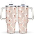 thumbnail image 1 of Pink White Hollyberry 40 Oz Tumbler with Handle Lid and Straw Stainless Steel Double Walled Vacuum Insulated Cup Merry Christmas Gifts Tumbler for Women Men Friends Outdoor Indoor, 1 of 6