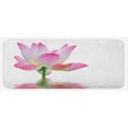 thumbnail image 1 of Pink and White Kitchen Mat, Lotus Flower in Freshwater Aquatic Nature Relaxation and Spa Theme, Plush Decorative Kitchen Mat with Non Slip Backing, 47" X 19", Pink White Green, by Ambesonne, 1 of 1