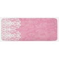 thumbnail image 1 of Pink and White Kitchen Mat, Vertical Floral Lacework Style Graphic Ornament Abstract Feminine Design, Plush Decorative Kitchen Mat with Non Slip Backing, 47" X 19", Pink White, by Ambesonne, 1 of 1