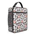 thumbnail image 1 of Pink and White Leopard Print Pattern Insulated Lunch Bag for Men Women,Waterproof Lunch Box for Work,Picnic or Travel,Thermal Insulation,10.63x9.06x3.54 Inches, 1 of 5