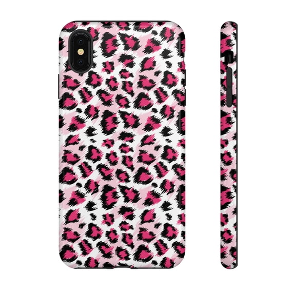Pink White Leopard Print iPhone 15 Case-iPhone-iPhone Case-Animal Print