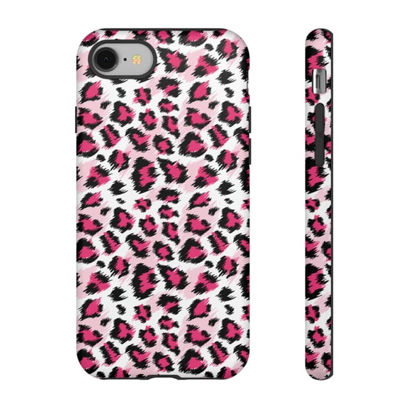 Pink White Leopard Print iPhone 15 Case-iPhone-iPhone Case-Animal Print