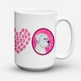 thumbnail image 1 of Pink White Natural Eared Boxer Coffee Mug 15 oz, 1 of 5