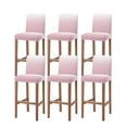 thumbnail image 1 of Pink White Ombre Bar Stool Covers Set of 6, Pink Gradient Color Modern Abstract Art Stretch Washable Bar Chair Covers with Backs, Removable Pub Counter Height Chair Cover for Kitchen Dining Room Cafe, 1 of 7