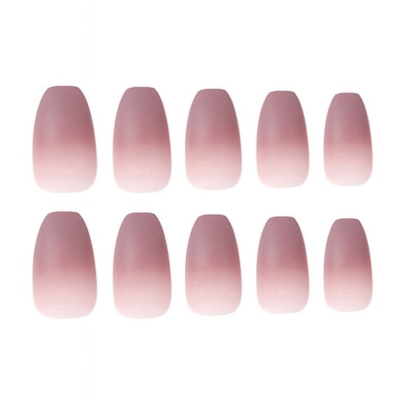 Pink White Ombre Gradient Press on Nails Medium Square Fake Nails with Glossy Finish Designs Pink to White Ombre Full Cover Adhesive Press Ons Fashion Acrylic False Nails Holiday Gift 24 Pcs