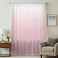 thumbnail image 1 of Pink White Ombre Sheer Curtains 54 Inches Long, Pink Gradient Color Modern Abstract Art Light Filering Curtains, Breathable Simi Curtain Privacy Drapes for Kitchen Bathroom Small Window Treatment, 1 of 9