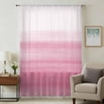 thumbnail image 1 of Pink White Ombre Sheer Curtains 84 Inches Long, Romantic Funny Abstract Striped Lines Light Filering Curtains, Breathable Simi Curtain Privacy Drapes for Living Room Bedroom Window Treatment, 1 of 9