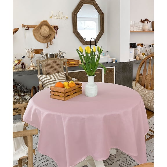 Pink White Ombre Tablecloth Square Table Cloth 54x54, Waterproof Tablecloth Outdoor Table Cloth, Pink Gradient Color Modern Abstract Art Washable Table Cover for Kitchen Dining Party