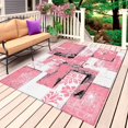 thumbnail image 1 of Pink White Outdoor Rug 3x5 Ft, Non Slip Washable Area Rug, Modern Abstract Art Botanical Patio Rugs Carpet Runner, Large Floor Mat for Indoor/Outdoor Deck Porch Camping, 1 of 8