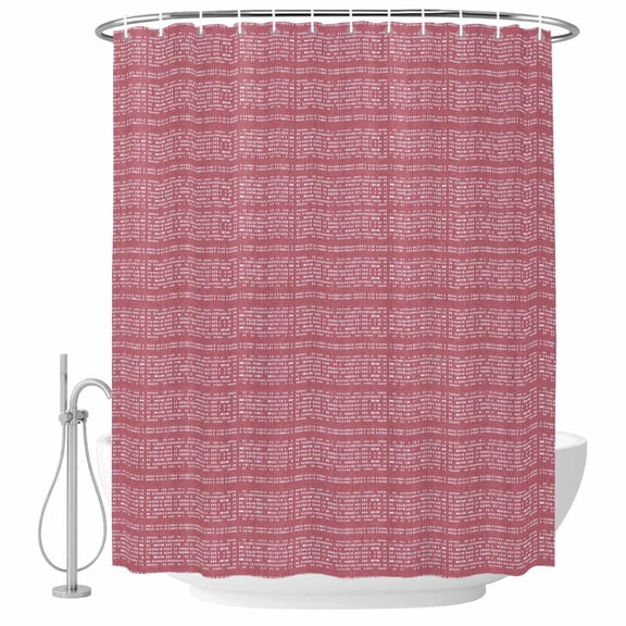 Pink White Pixels Shower Curtain for Bathroom, Modern Contemporary Abstract Boho Waterproof Machine Washable Shower Curtain Set with Hooks, Bath Decoration for Home Bathtub Stall 72"x96"
