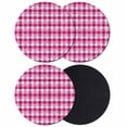 thumbnail image 1 of Pink White Plaid Coasters Set of 4, Absorbent Coasters for Drinks, Modern Abstract Buffalo Checked Coaster for Desk Coffee Table Protection, Home Decor House Warming Gifts 4", 1 of 8